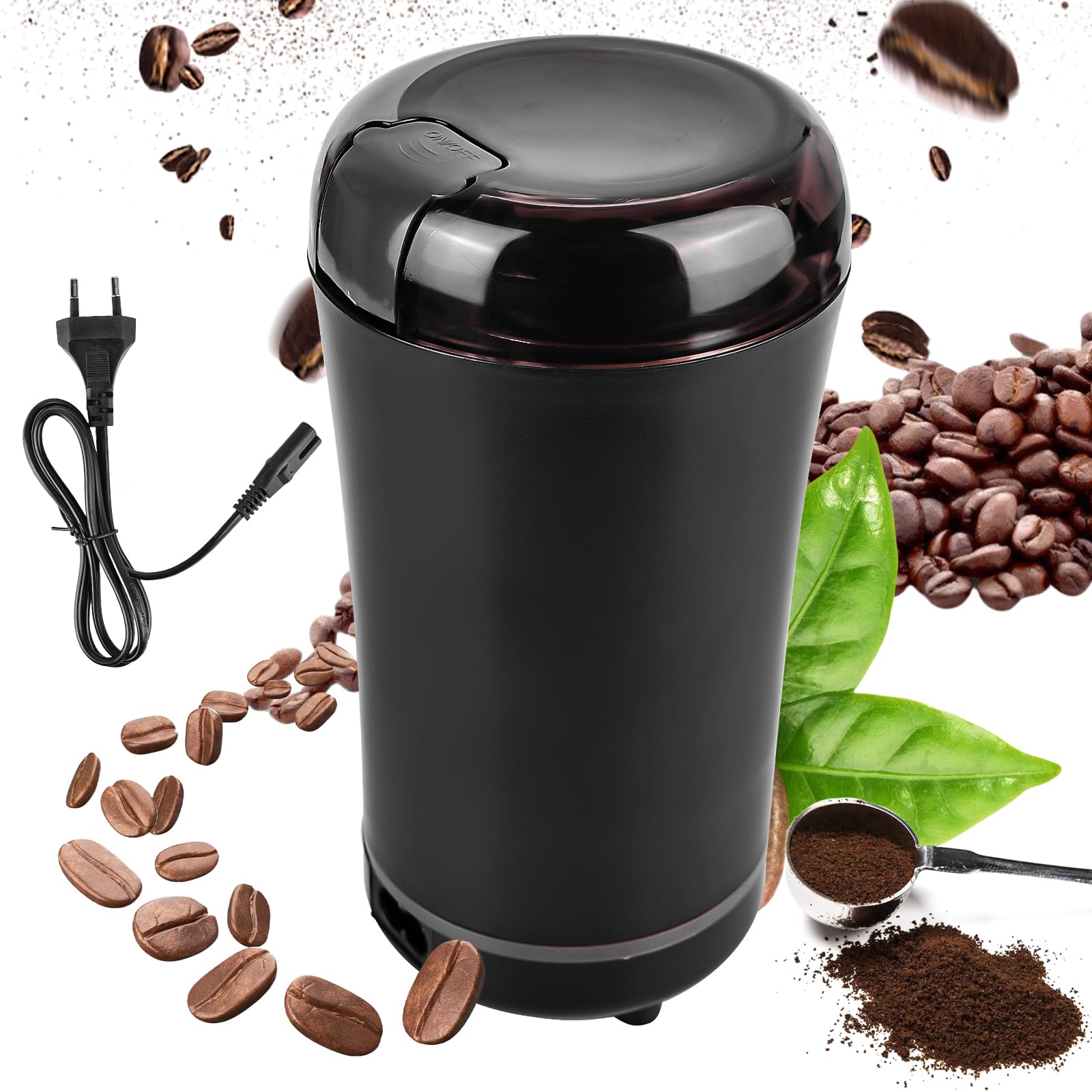 Elektrische Kaffeemühle 240W - Edelstahl-Mahlwerk Für Bohnen, Gewürze & Kräuter
