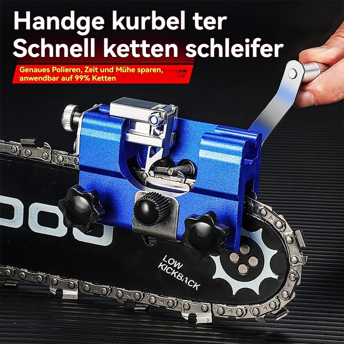 Klampero Kettenschärfer, 2026 Neu Original Universal Kettenschärfer, Tragbar Handkurbeln Kettensägenschärfer, Ergonomisches Systemdesign, Schnell Und Effizient, für Alle Kettensägen(A,L)