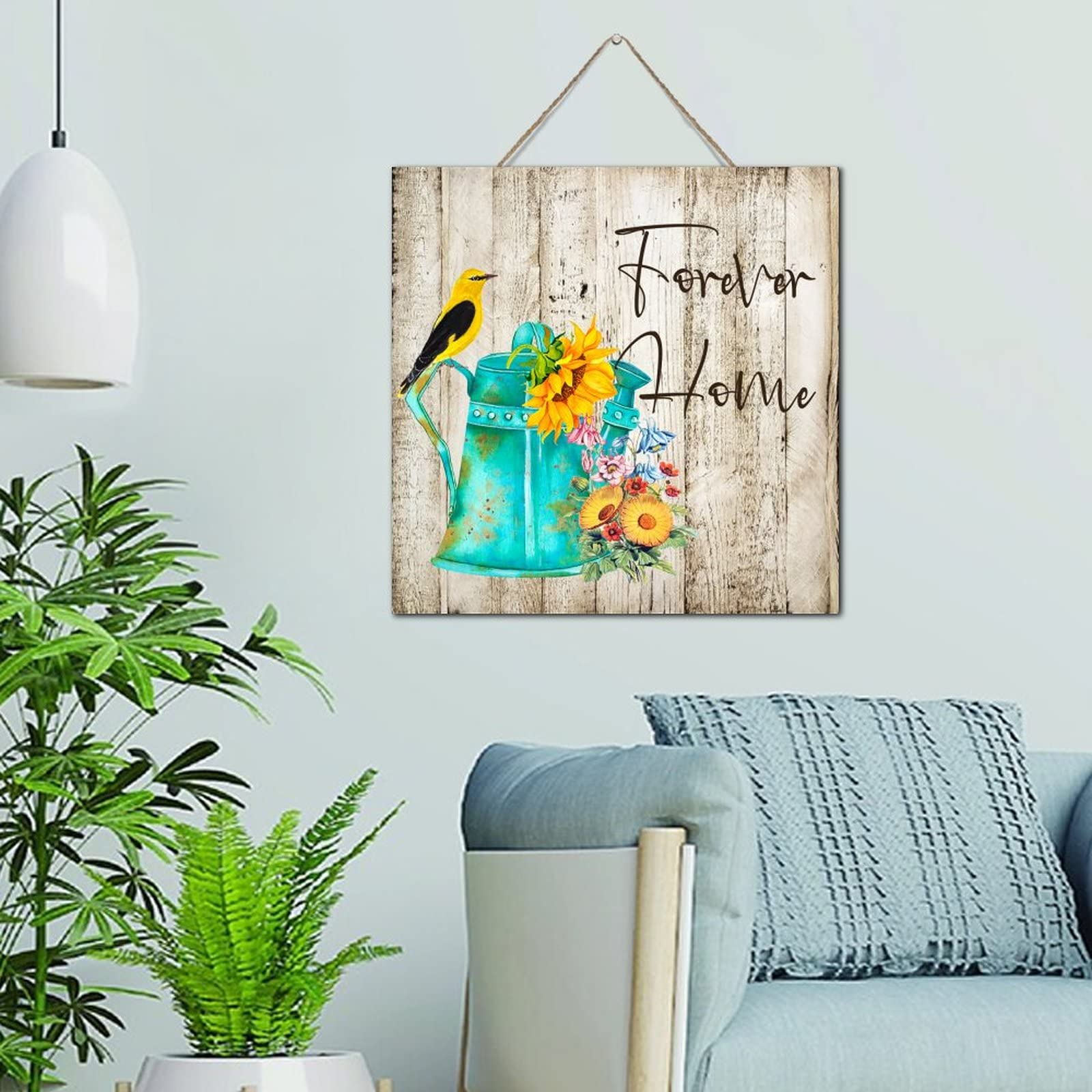 Décoration murale en bois bocal aquarelle rétro tableau finitions premium