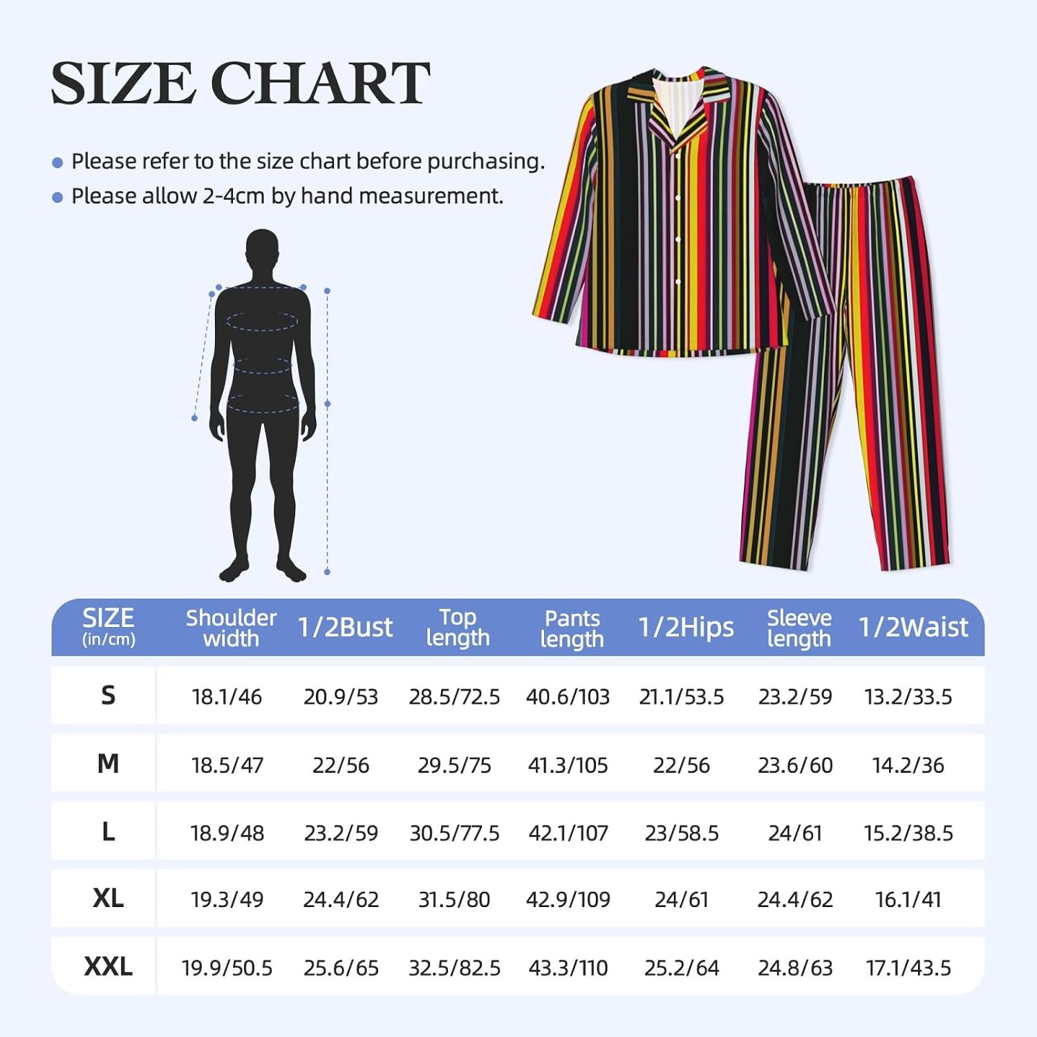 Colored Stripes Vertical Print Luxurious Mens Pajamas Set,Breathable Pajamas Set,Perfect For Lounging Bed,Sofa