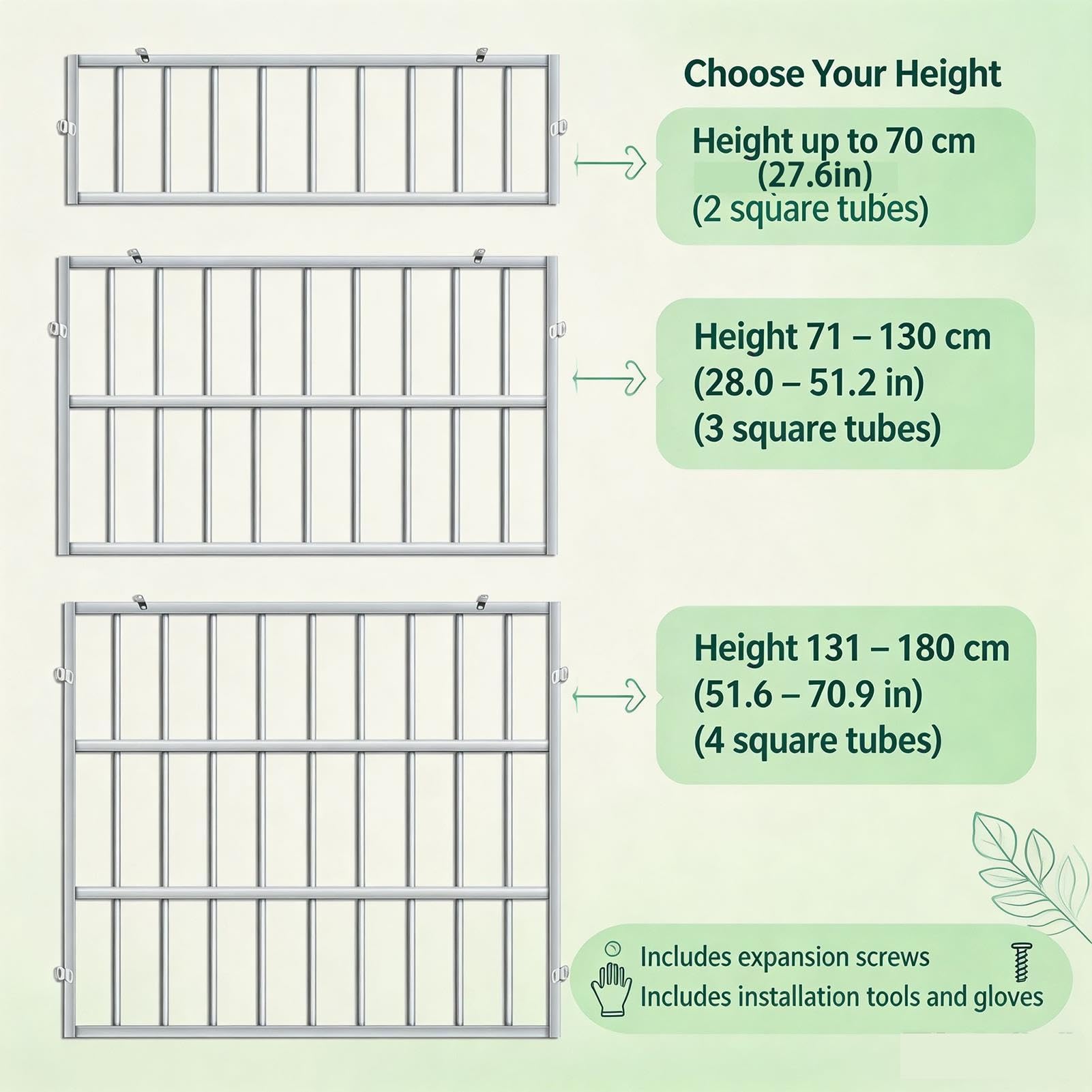 Barre de sécurité fenêtre en inox, anti-chute et anti-effraction