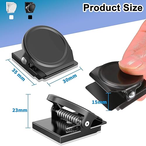 Miniatura 3 de BamLue 12 clips magnéticos para nevera, pizarra blanca para refrigerador, para pared, nevera, notas, clips magnéticos de metal resistente de colores