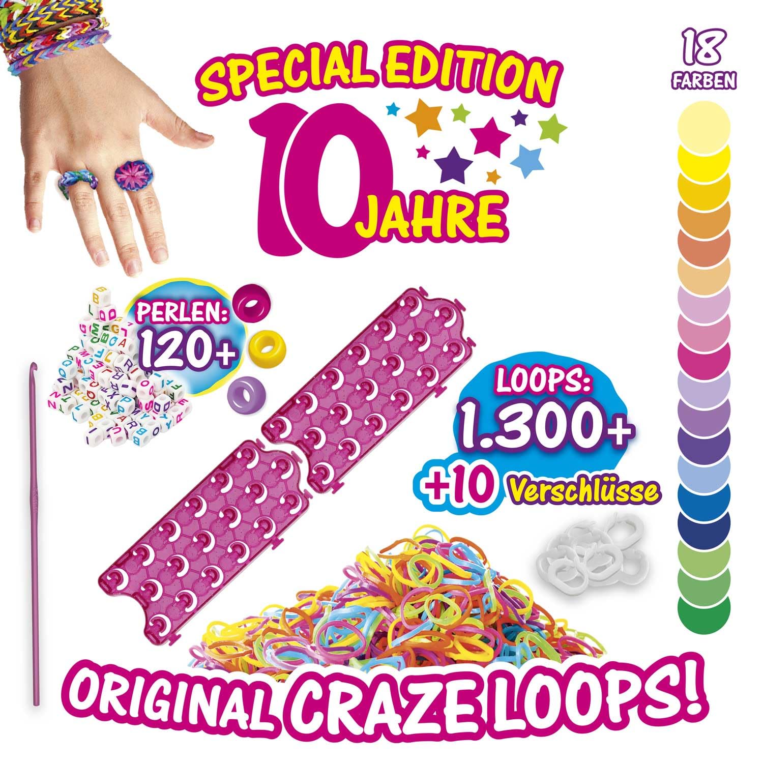CRAZE loops Rainbow Loom XXL Rubber Band Set: 1300+, Bands Kit, Craft Set for Kids,Accessories, Activities, Creative Toys - Image 4