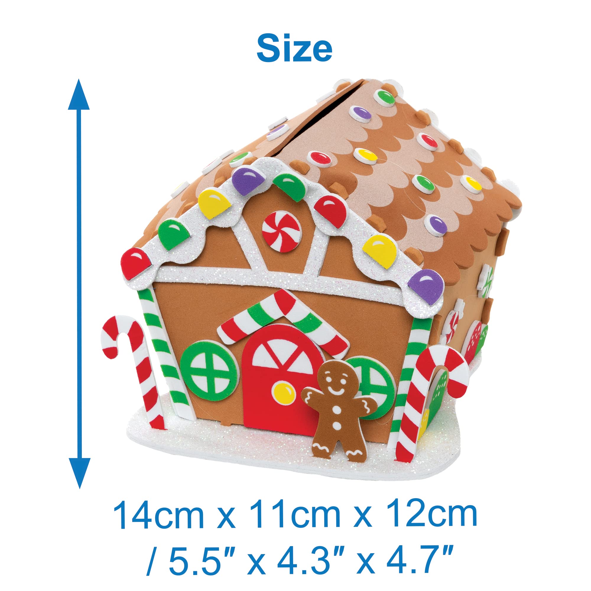 Baker Ross FE937 Kits de Manualidades de Casita de Jengibre - Paquete de 10, Manualidades Navideñas para Niños, Proyecto de Manualidades y Artes Creativas para Niños