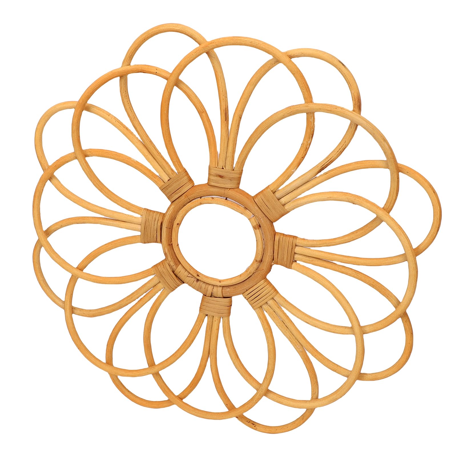 Focket Decoración de Pared de Ratán, Arte Colgante de Pared de Flores de Ratán Retro Tejido a Mano con Patrones Intrincados para Sala de Estar, Dormitorio, Cafetería, Restaurante, Patio, Pasillo