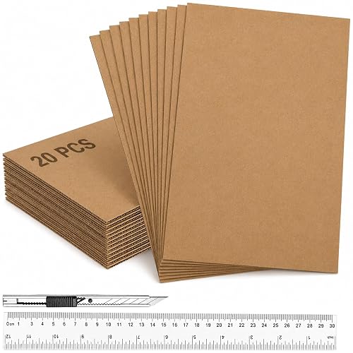 20 Pièces A4 Carton Ondulé, Carton Bois (Outil de Recadrage