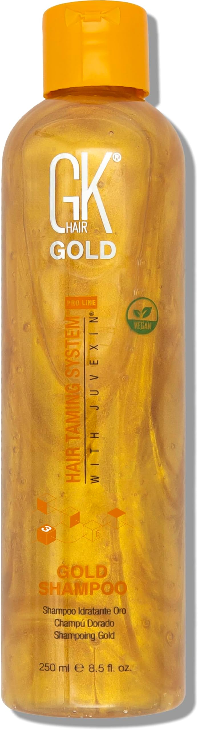 GK HAIR Global Keratin Gold Shampoo 250ml For Hair Moisturizing Shine Strengt...