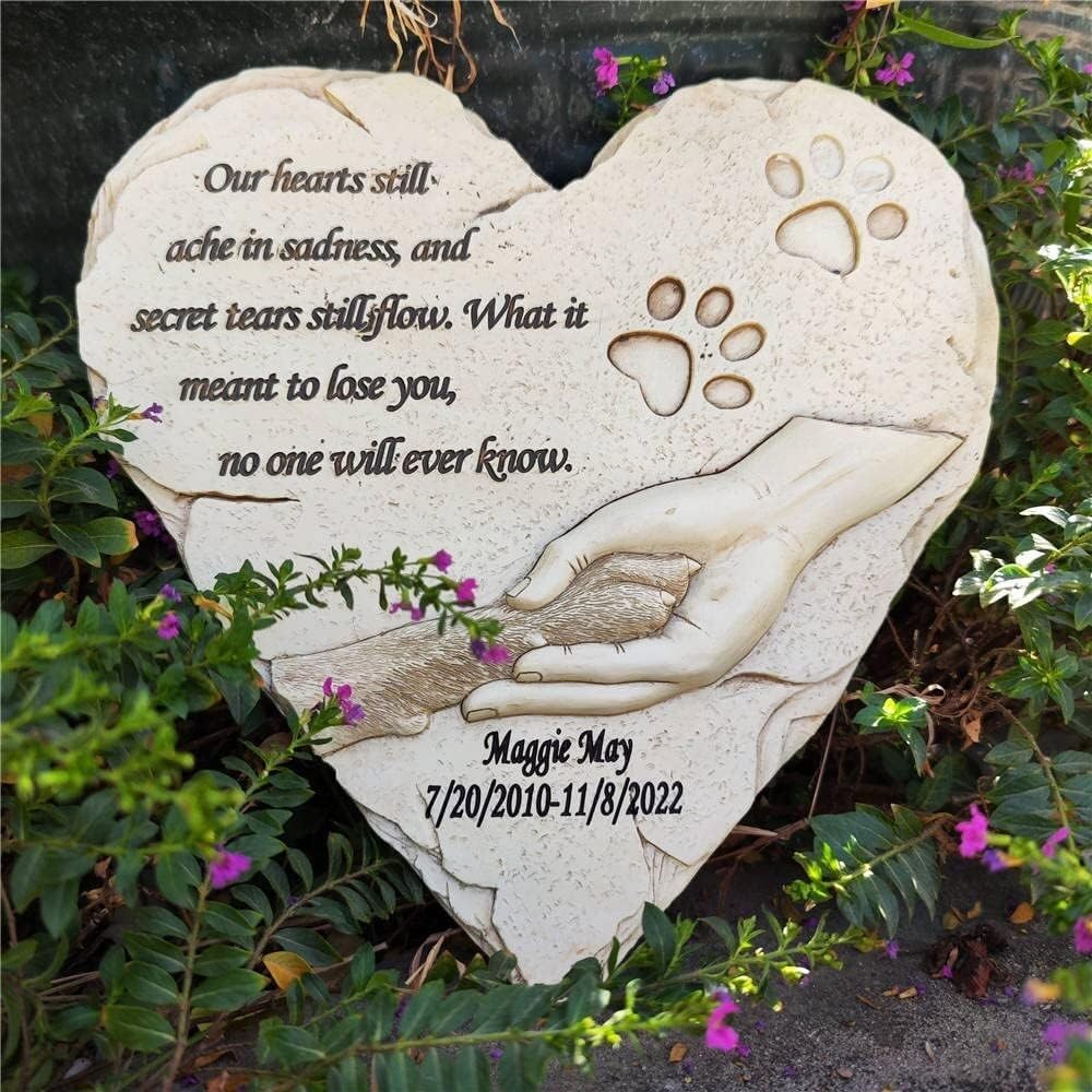 Piedra Conmemorativa Personalizada for Perros y Mascotas, Piedra Conmemorativa con Nombre Grabado