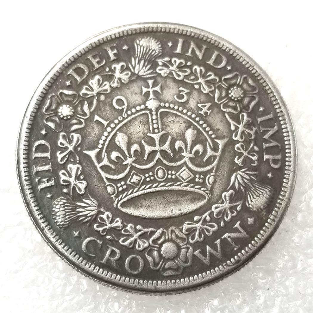 Fkaiyin Boys Silver 1934 Rare United Kingdom Coins- British Uk Coin- British Shilling Uncirculated Funny Hobo Nickel Coin For /Girls/Adults Future Experience