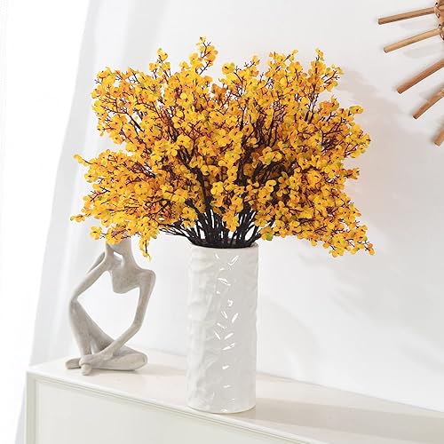 Miniatura 6 de 15 piezas de flores artificiales de seda artificial de tacto real, ramos florales de bricolaje, decoración de bodas, fiestas, arreglos de blanco