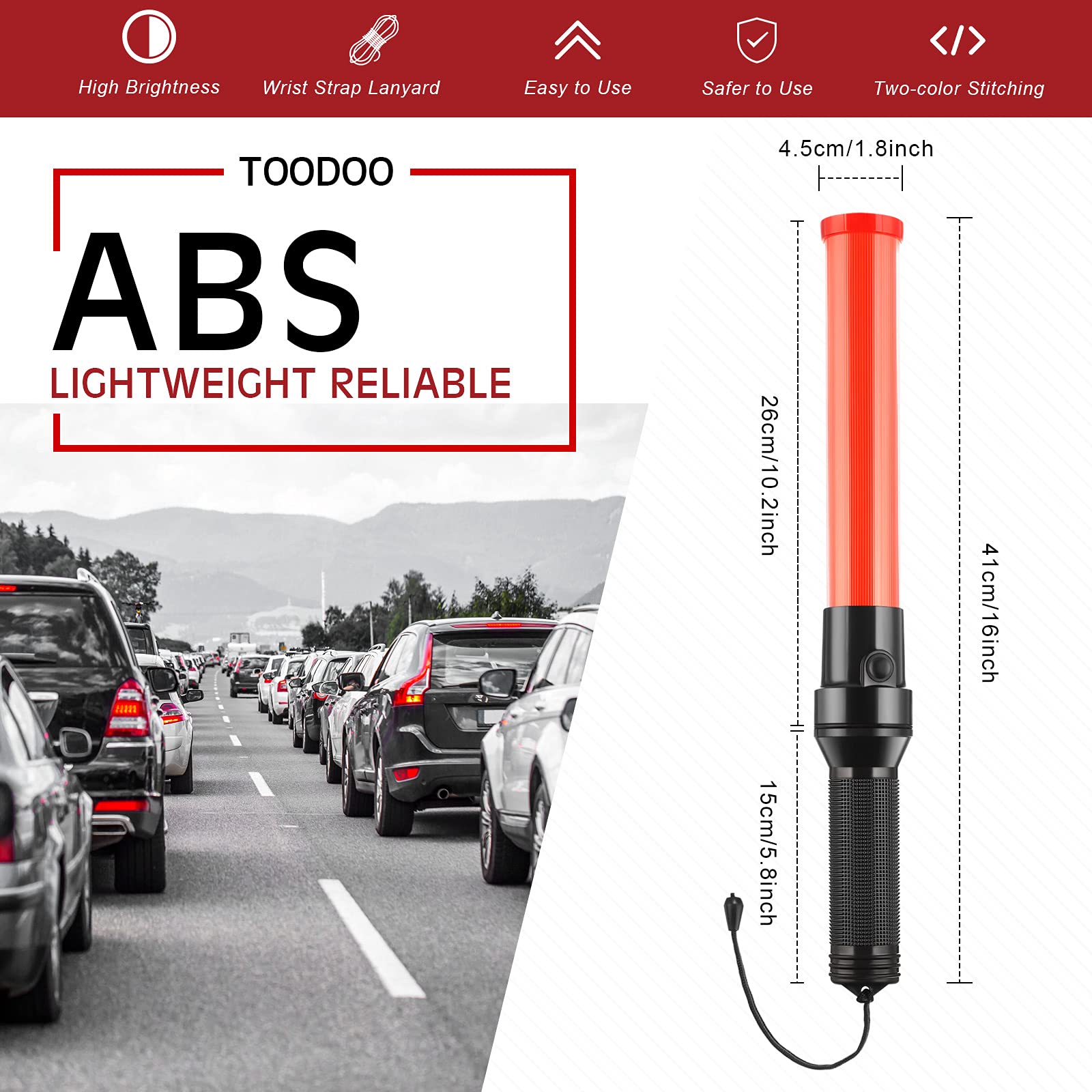 Multi Led Traffic Control Traffic Light TOODOO 4 Pack Traffic Wands 21 Inch LED Traffic Control ...