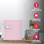Frigidaire EFR176 Retro Compact Fridge with Chiller Mini Refrigerator with Built-in Bottle Opener for Office, Bedroom, Dorm Room or Cabin, 1.6 cu ft 16"D x 18"W x 18.5"H, Pink