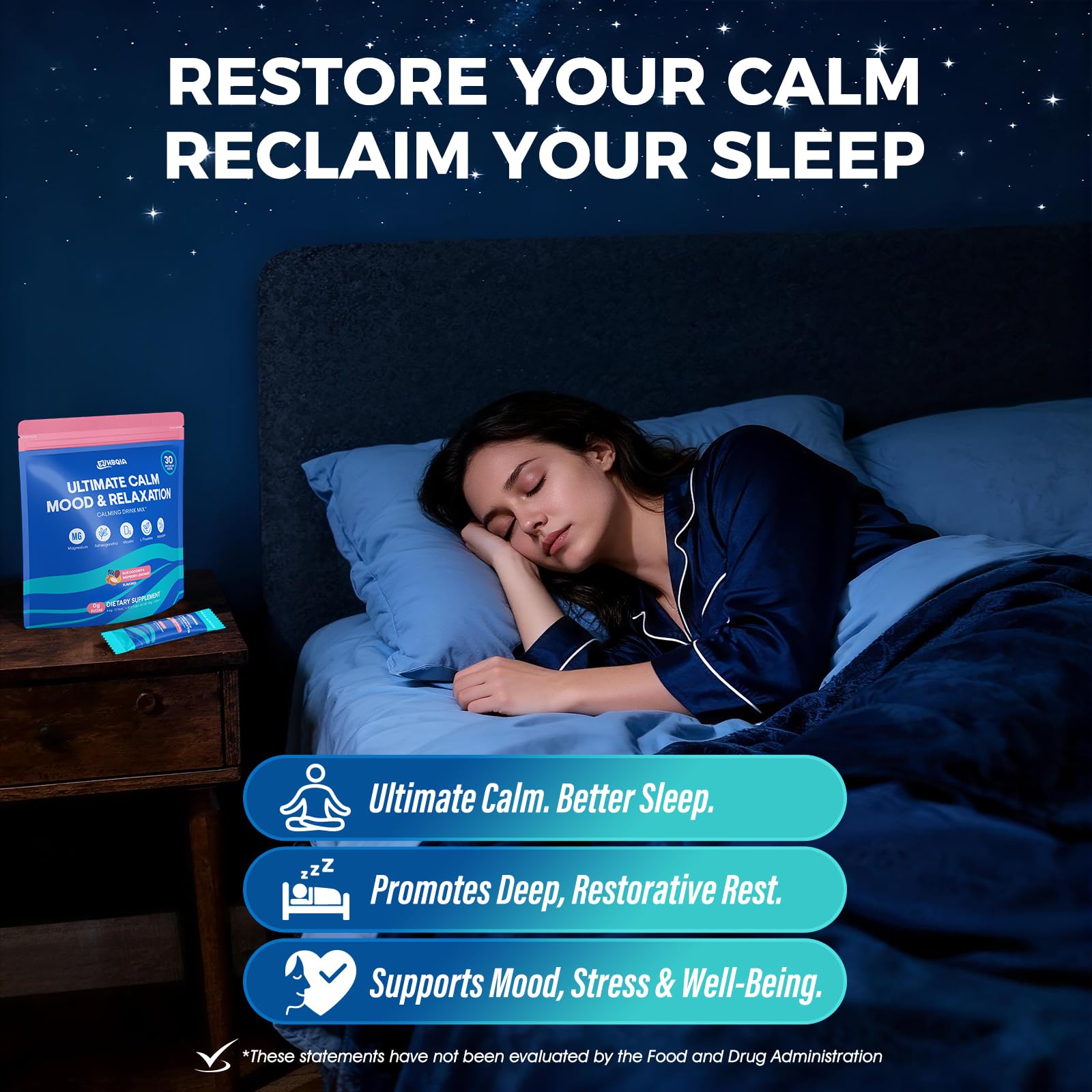 Ultimate Calm Drink Mix - Super Cortisol Reducer Supplement, Magnesium Glycinate Powder, Ashwagandha, L Theanine, Holy Basil, Vitamin D3, Supports Relax Focus Sleep Mood — Amazon image 5