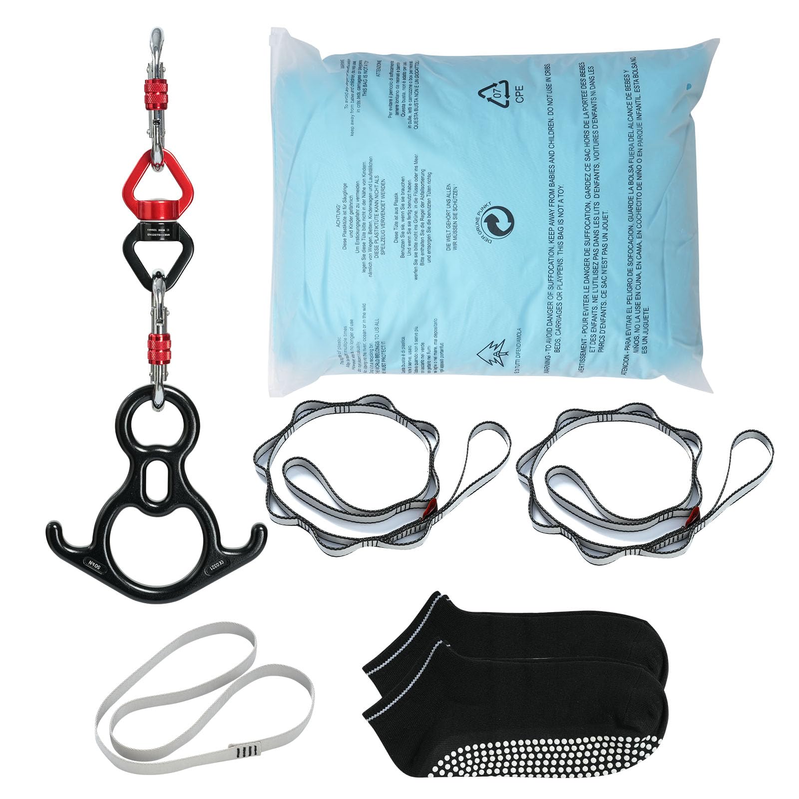 VEVOR Altalena per Yoga e Seta Aerea, 11 Metri, Kit Amaca per Yoga Aerea con Tessuto in Nylon da 100 g/m², Hardware Completo per L'attrezzatura e Guida di Installazione Facile, Blu