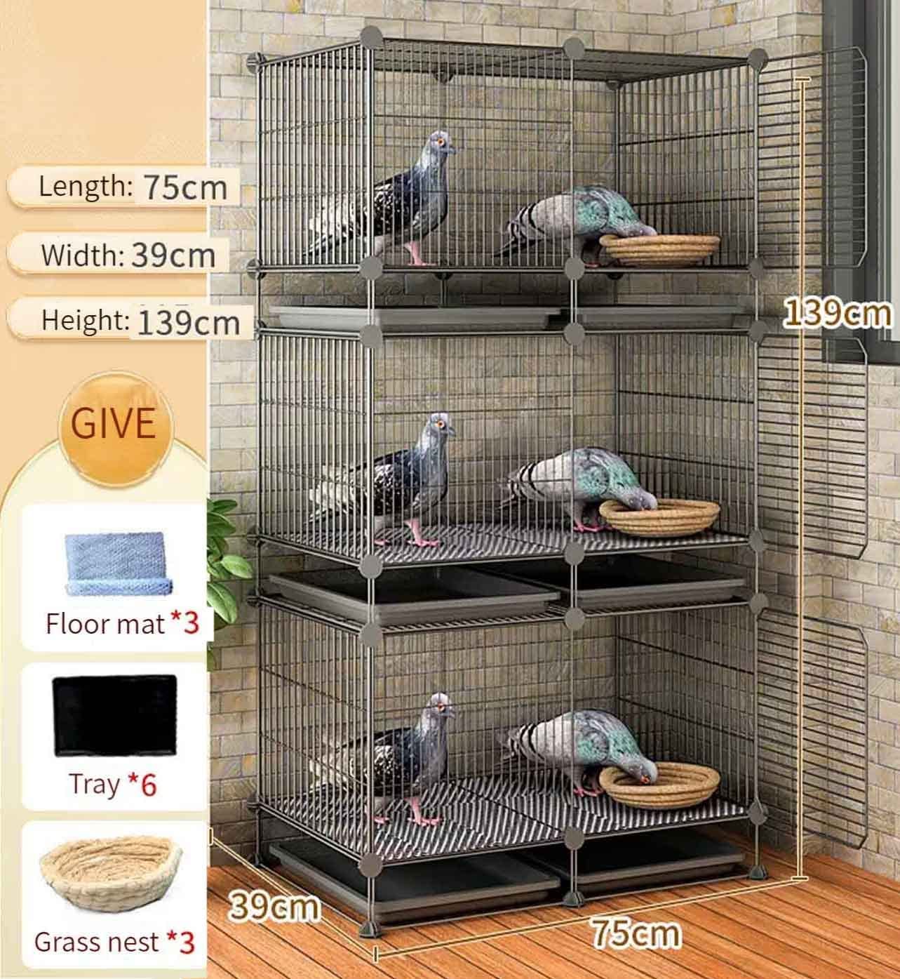 Jaula de metal para pájaros con bandeja extraíble para periquitos, cacatúas, tortolitos, palomas y otras aves de corral