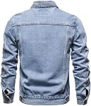 Men's Denim Jacket Vintage-Inspired Jean Jacket with Multiple Pockets - Cotton Blend, Machine Washable