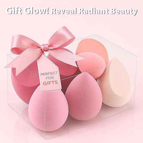 Miniatura 8 de Foonbe - Juego de esponjas de maquillaje Foonbe Blender Sponges, 7 piezas para líquido, crema y polvo, sin látex, esponjas de belleza multicolor con