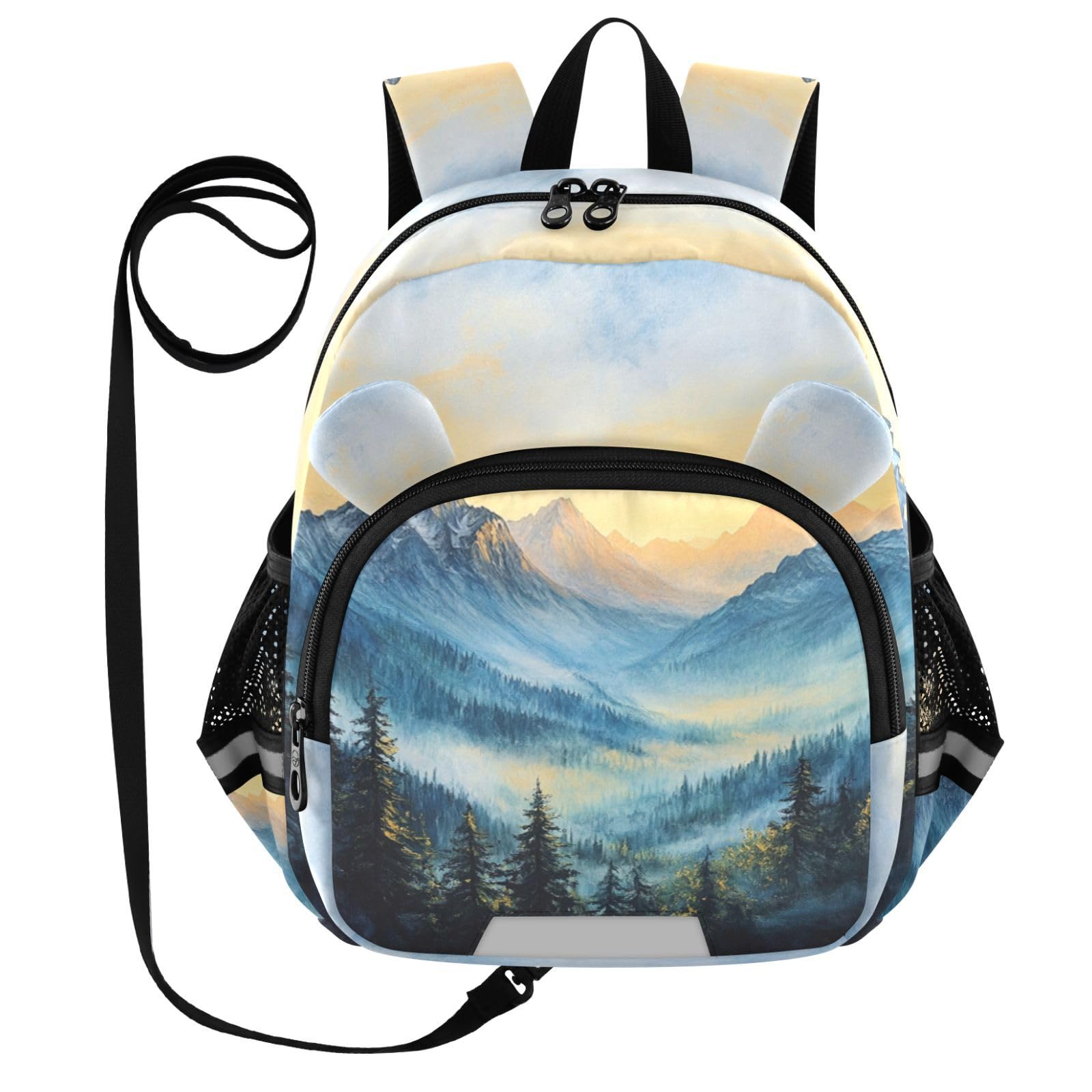 Mountain Conifer Toddler Harness Backpack for Boys Girls 3-6 Years Kids Backpack with Anti Lost Safety Leash Child Leash Backpack for Travel Walking Preschool