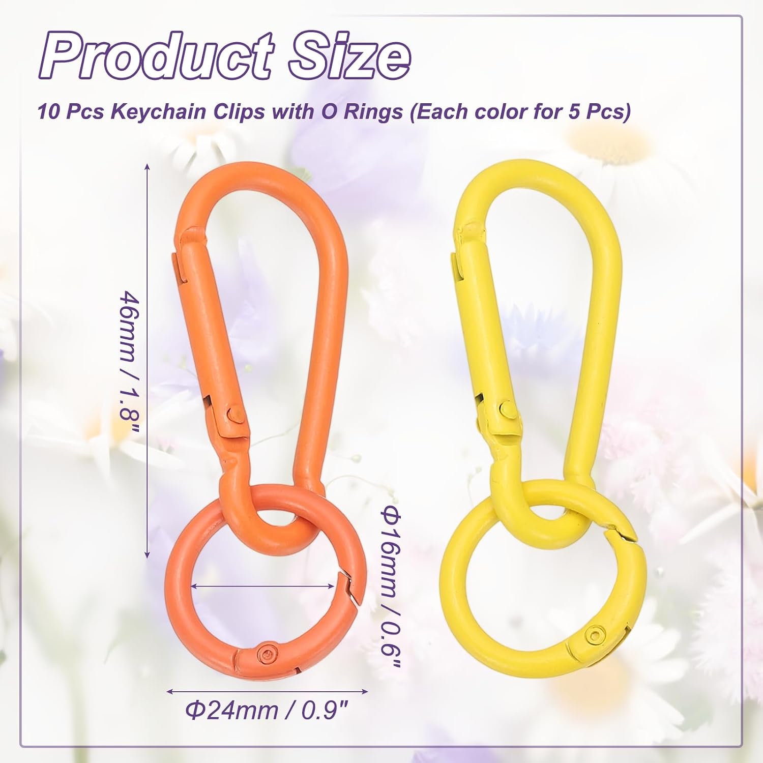 PATIKIL Keychain Clips with O Rings, Small Metal Alloy Key Ring Holder Snap Hook Keychain Clips Buckle for Women Men image 2