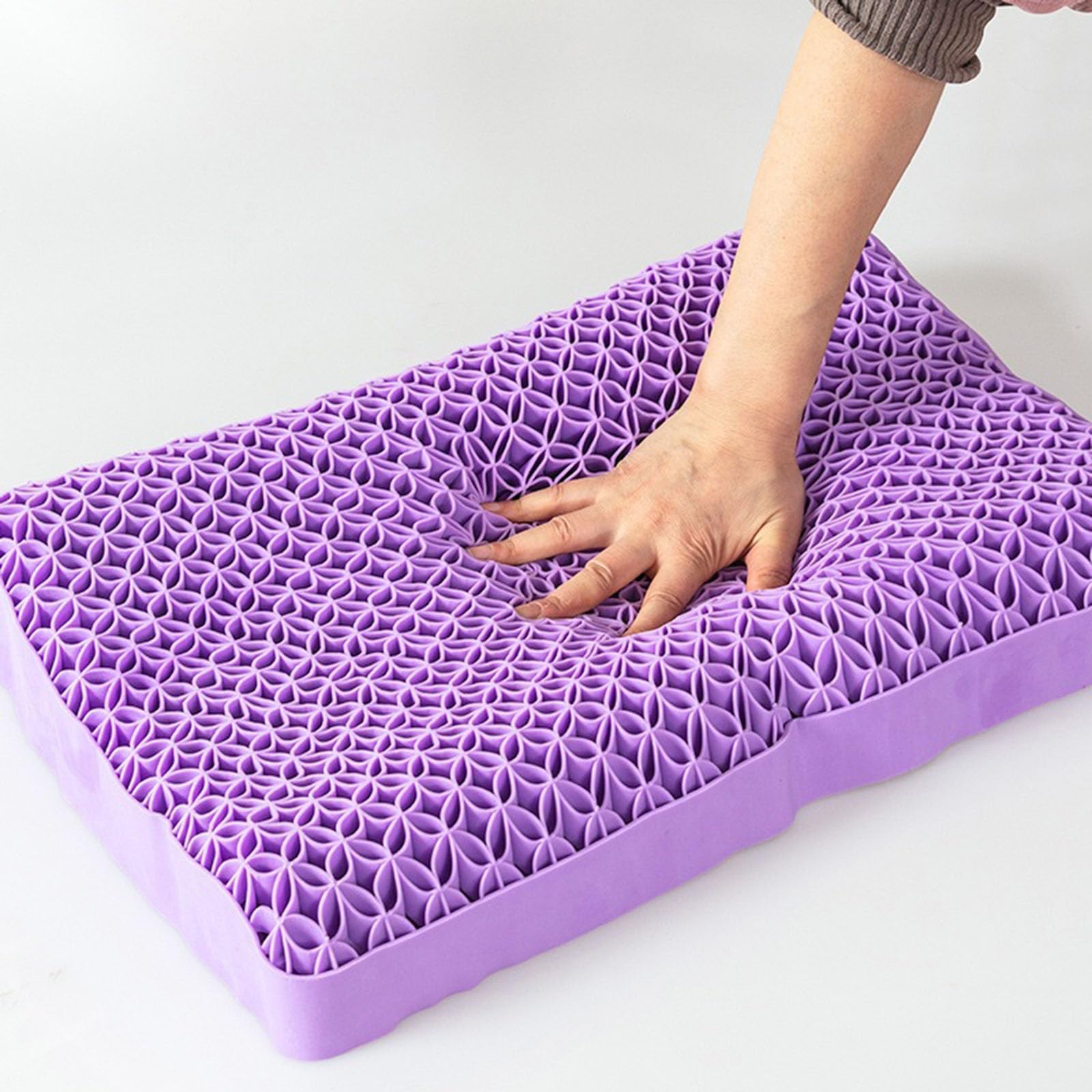 Almohada ortopédica para el cuello, espuma viscoelástica transpirable con rejilla de panal, diseño ergonómico de masaje para aliviar el dolor y apoyo cervical, alta elasticidad y comodidad