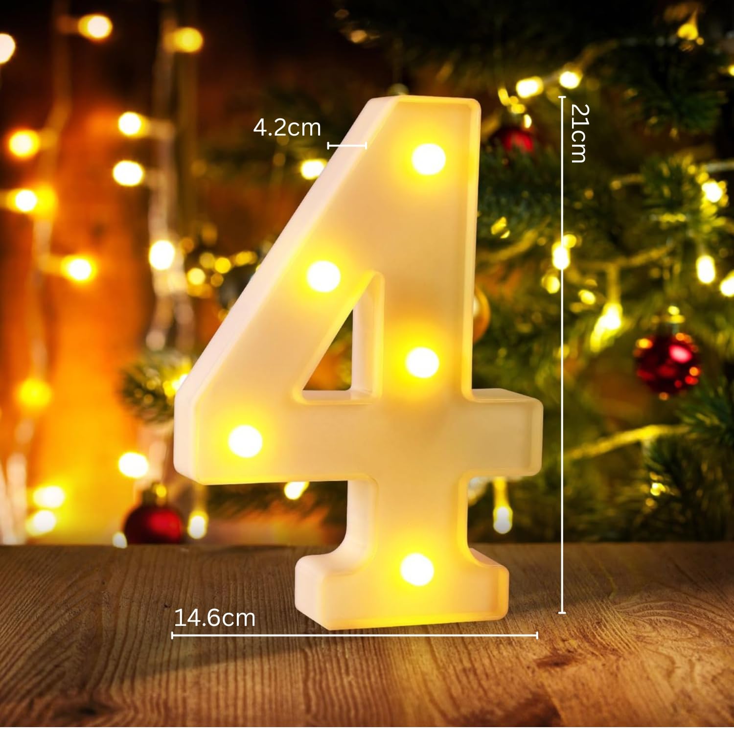 Alphabet Shaped Led Light Letters for Wedding | Birthday | Party | Christmas | Home | Bar | Decoration | Color : Warm White (4) 4
