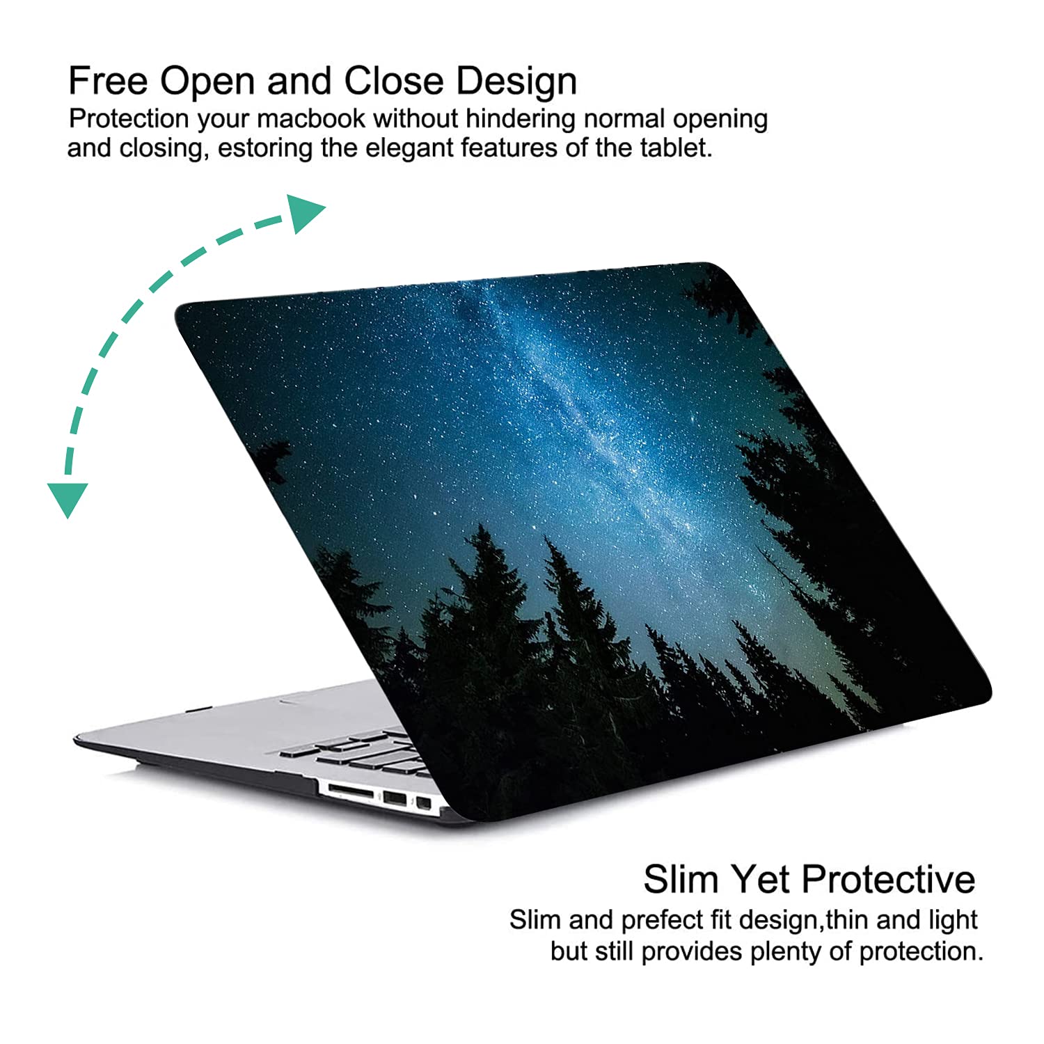Case for MacBook Pro 14 inch Case 2024 2023-2021 Release M3 A2918 A2992 M2 A2779 M1 A2442 Pro Max, Classic Printed Plastic Hard Shell Case & Keyboard Cover for MacBook Pro 14", Star Tree — view 3