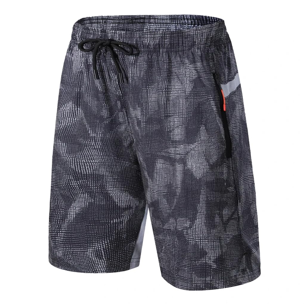 REHJJDFD Men Sport Shorts Casual Workout Shorts Beach Print Fitness Sweatpants Short blacklightgray9 3XL