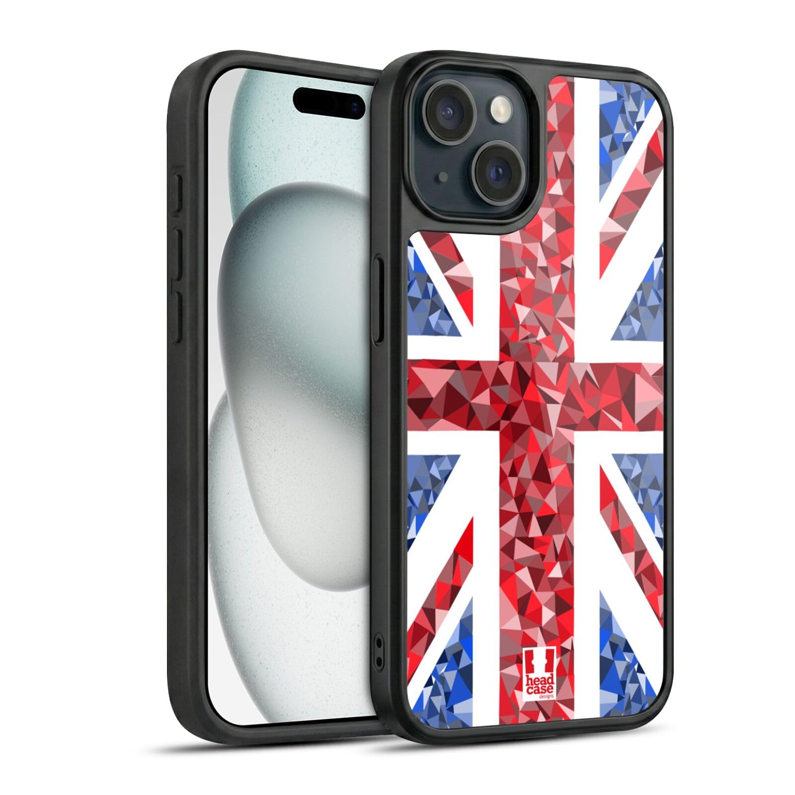 Coque iPhone 15 Head Case Designs Union Jack géométrique bleu rouge - 8