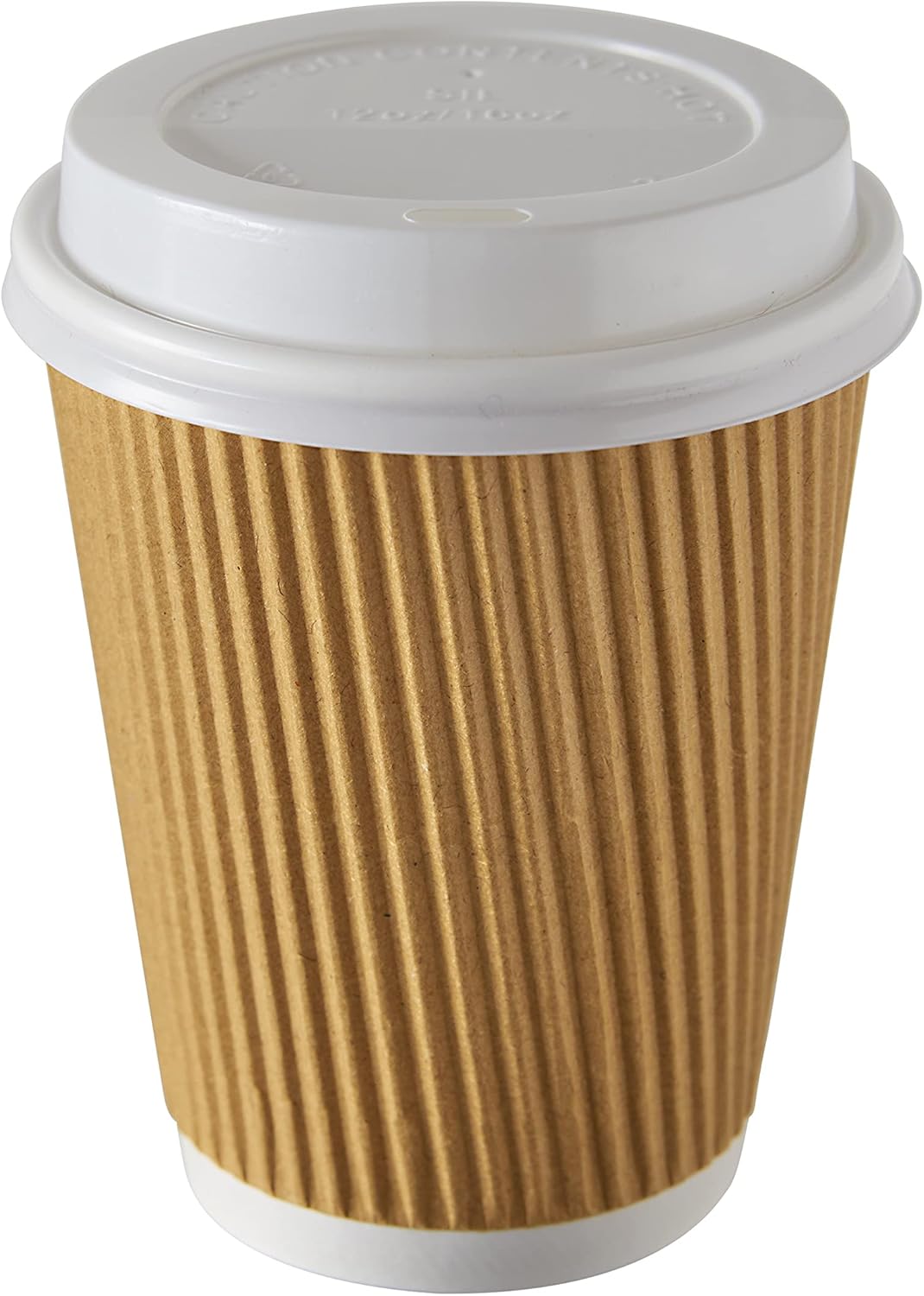 25 X 12oz / 360ml Kraft Triple Walled Disposable Paper Ripple Cups