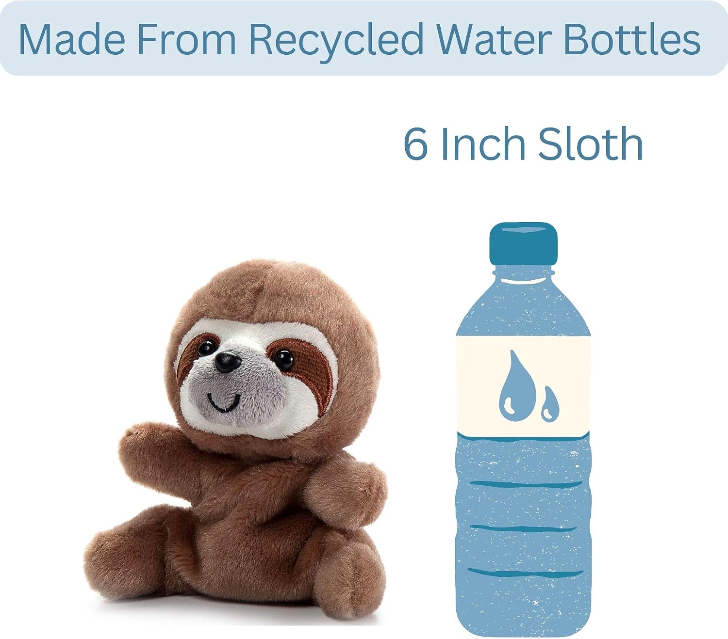 The Petting Zoo Sloth Stuffed Animal Plushie, Gifts for Kids, Nuggetz Wildlife Animals, Sloth Plush Toy, 6 inches