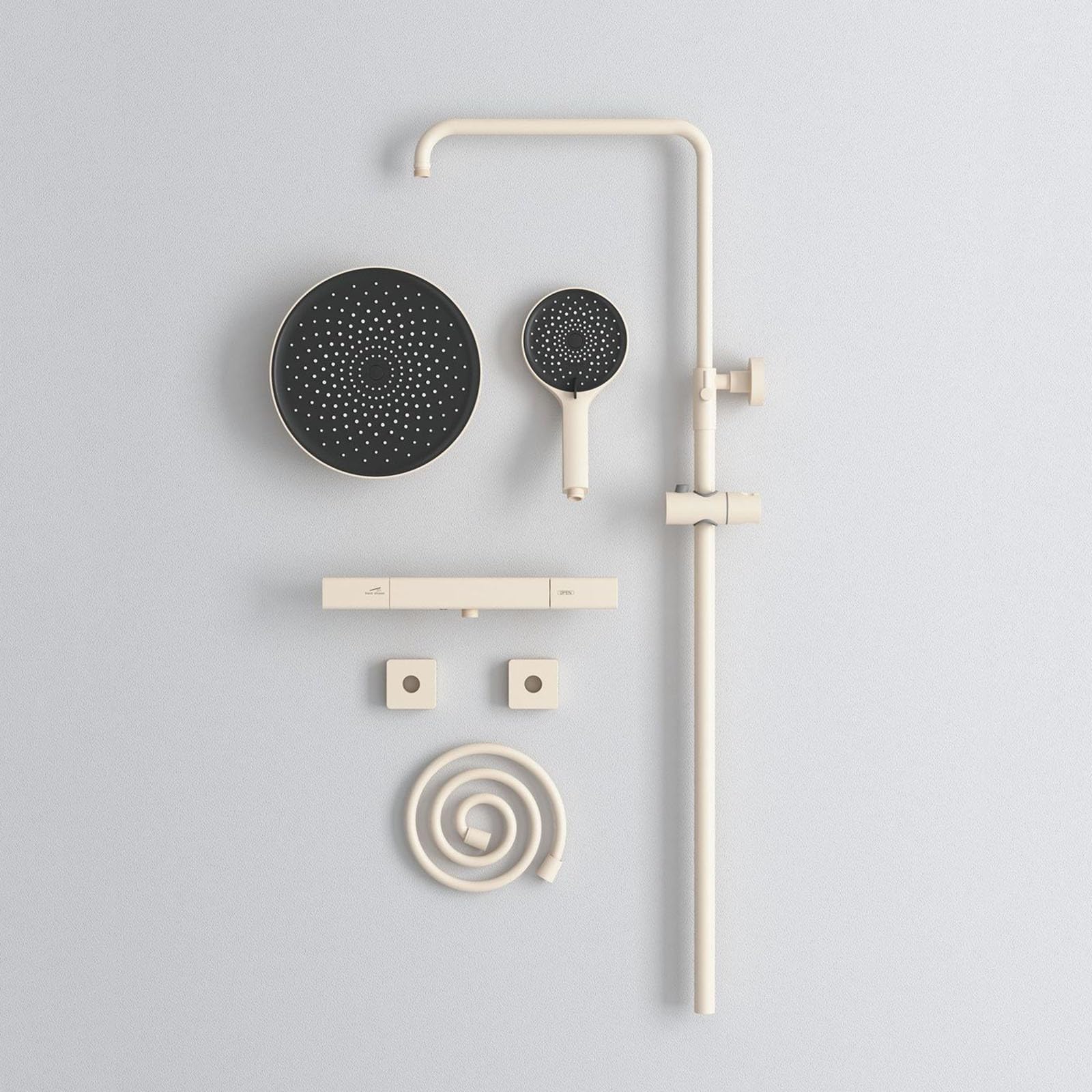 Columna Ducha Exterior de Pared 3 Funciones Cromado 2 Perillas