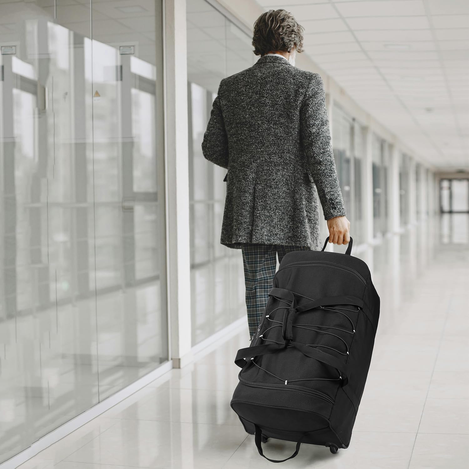 TUGUAN Equipaje de mano con ruedas, maletas plegables de viaje grandes de 110 L, bolsa de equipaje ligera y expandible, equipaje plegable de 28 pulgadas, bolsa de viaje con ruedas para hombres, Grande