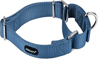 Mikivery Martingale Dog Collar Nylon Adjustable and Safety Training Colourful Comfortable Metal Buckle Pet