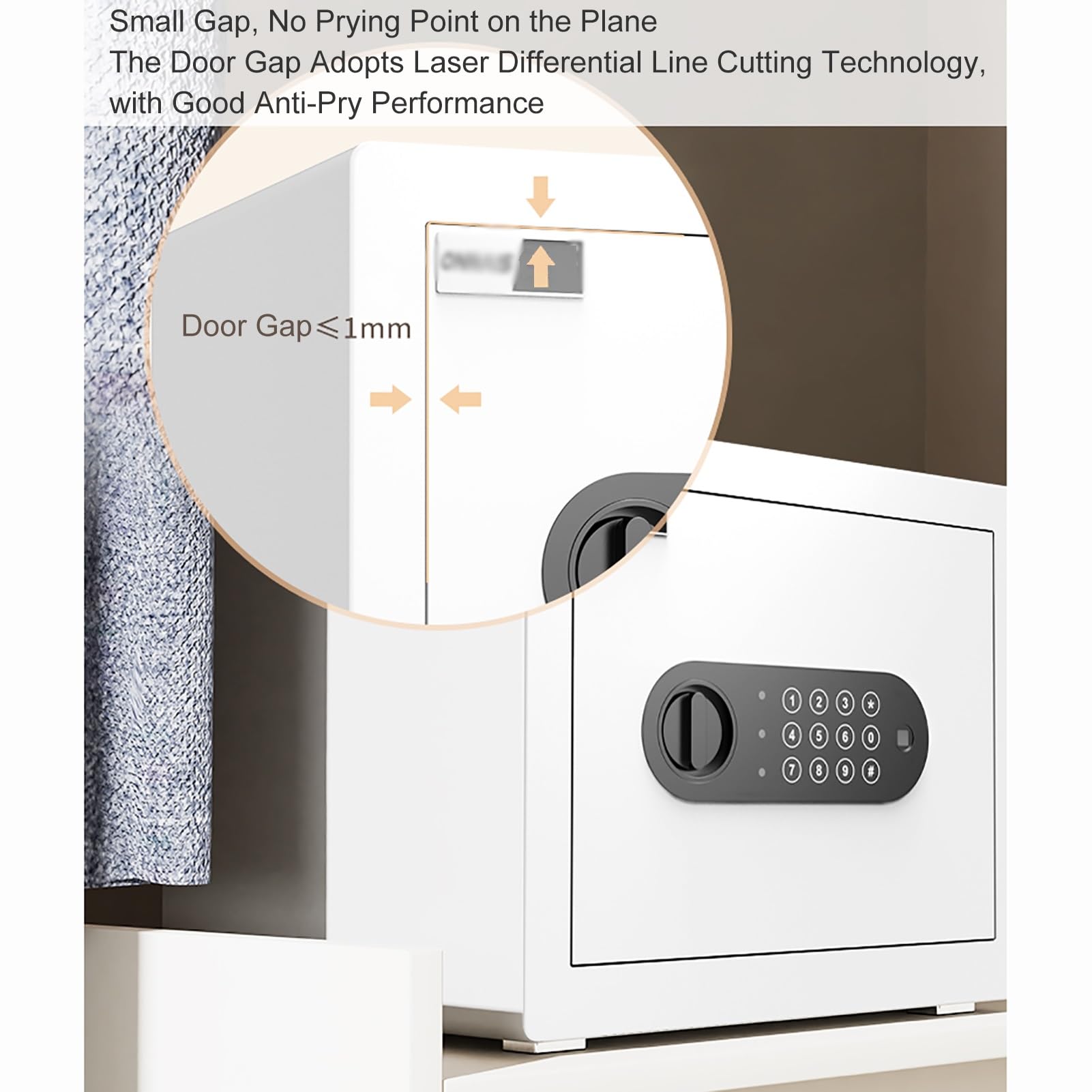 Cassaforte Impronta Digitale con Funzione di Allarme Safe a Muro Cassetta di Sicurezza Casa Forte con 4 Modi per Sbloccare(Black,25cm/10in)