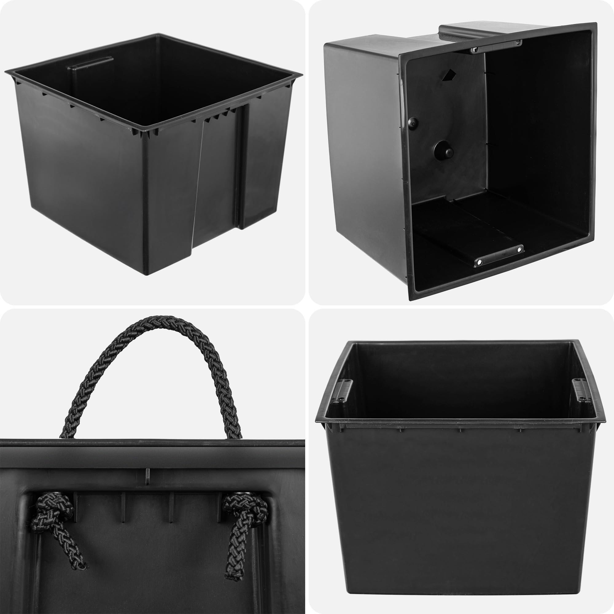 KADAX Insert de 40 cm pour jardinières, plastique noir, rectangulaire 38,5 x 28 cm