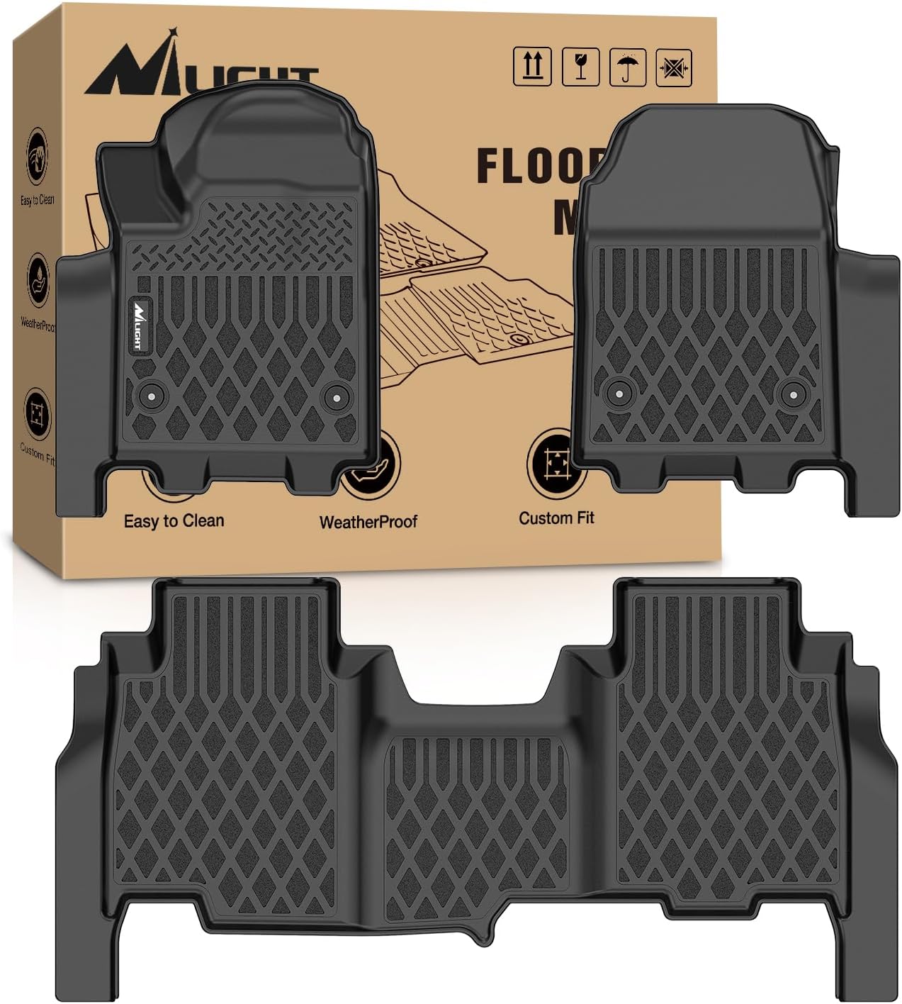 Nilight Floor Mats for Chevy Chevrolet Silverado EV RST Only 2024 2025 2026 (Not Fit WT/LT) All Weather Custom Fit Heavy Duty Floor Liners