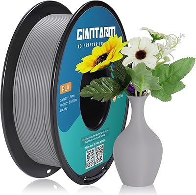 26 – GIANTARM Matte PLA, 1.75mm PLA Filament, 1KG Spool(2.2lb), Vacuum Packaging, 3D Printer Filament for Bambu Lab (Matte Grey)