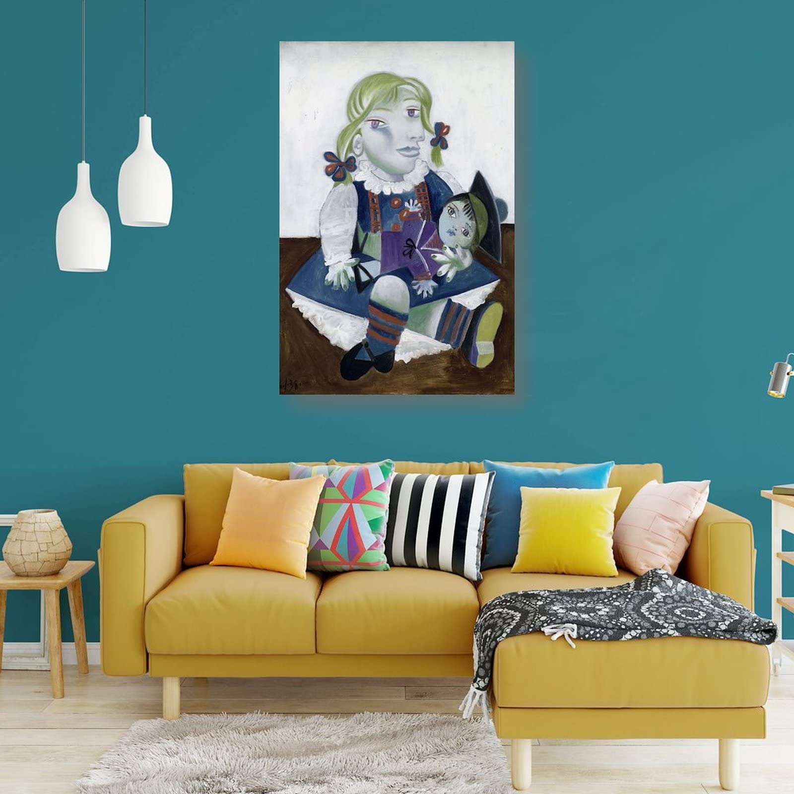 Amazon.co.jp: Pablo Picasso パブロ・ピカソ人形を抱くマヤ アート