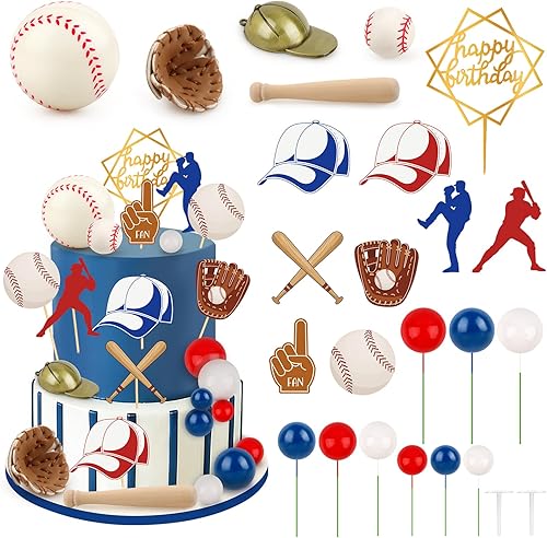 Miniatura 262 de Hooqict 26 piezas de decoraciones de pasteles de los años 80 y 90, decoraciones retro de los años 80 de hip hop con bolas de purpurina para cupcakes