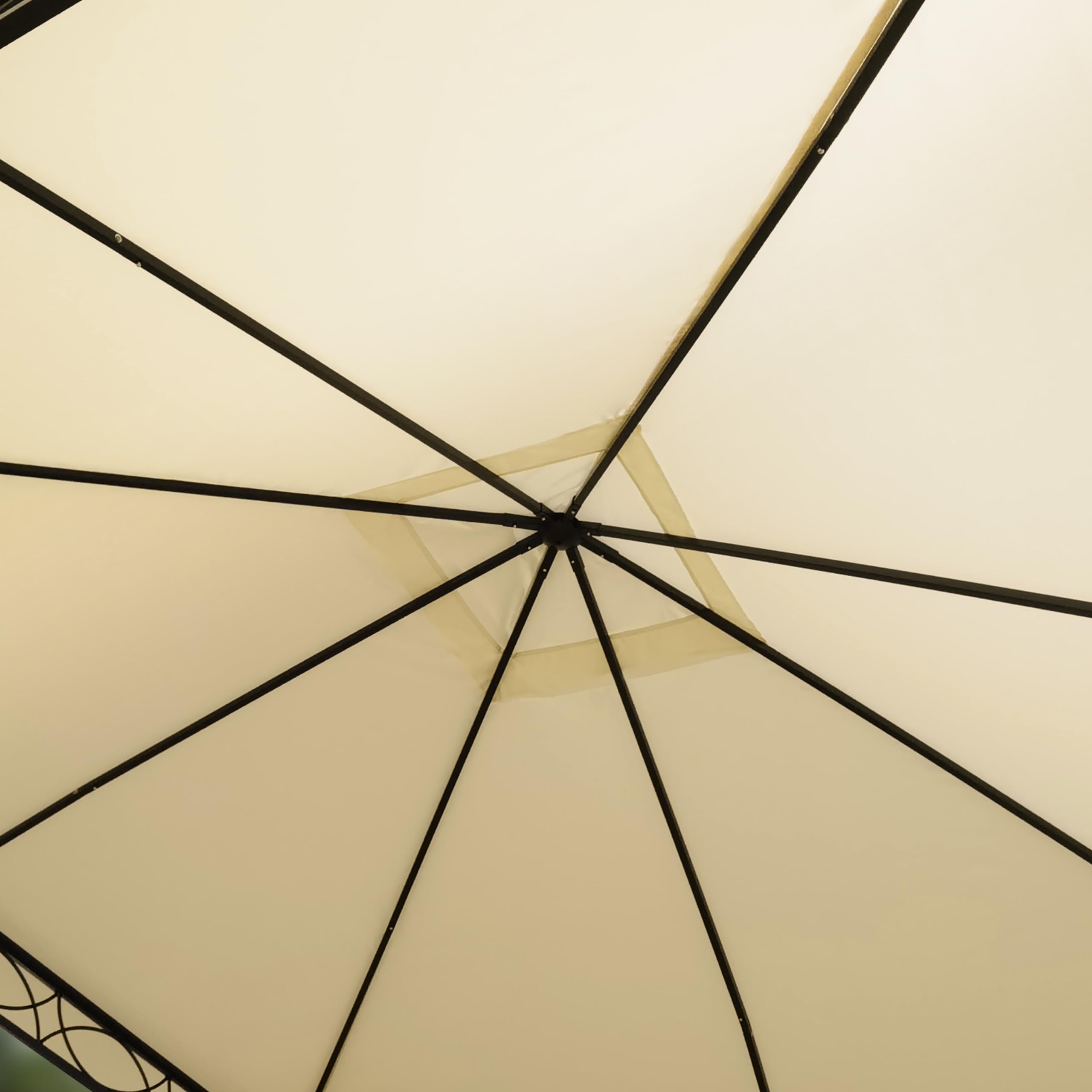 TOOLPORT Gazebo da Giardino 3x3 m - con 4 teli laterali - tetto in poliestere ca. 180g/m² color crema