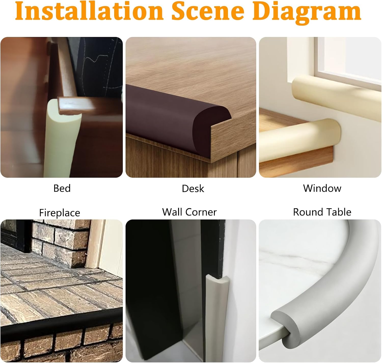 CHENYA Corner Edge Protector for Baby Proofing,16.4FT L-Shape,Brown