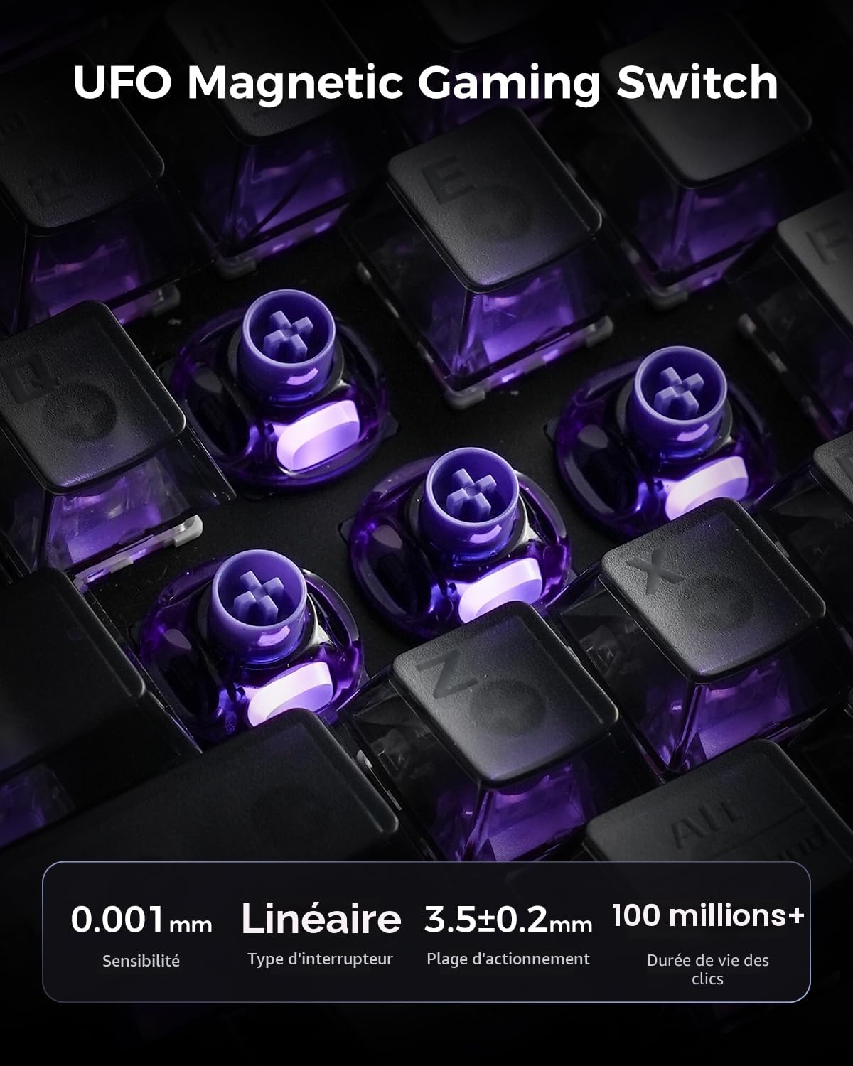 GravaStar Mercury V60 Pro Clavier Gaming 60% Effet Hall, Switchs Magnétiques, RT 0,005mm, 8K Polling Rate, Rapid Trigger, Châssis Aluminium CNC, Latence 0,125ms, Pilote Web, RGB (Gunmetal Smoke)