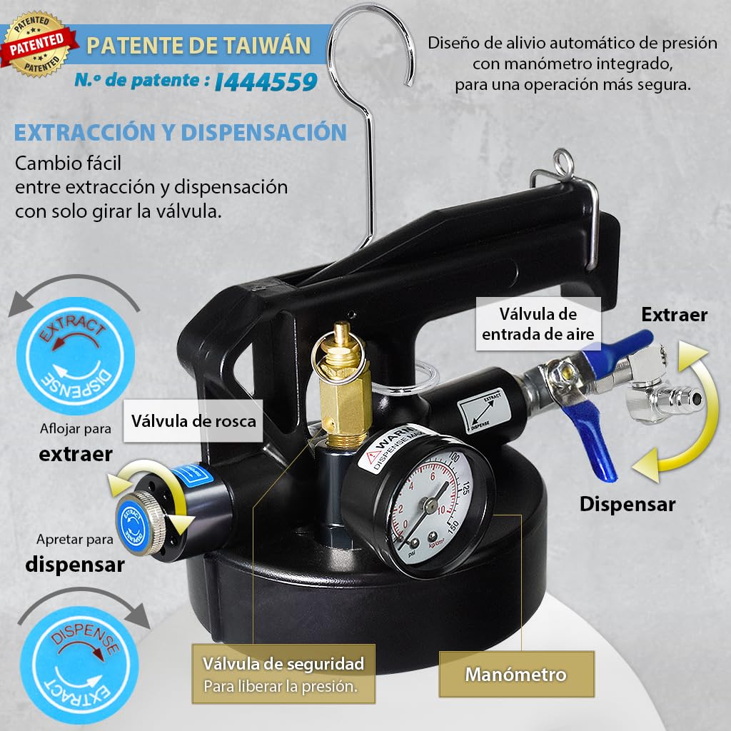 FIRSTINFO Kit Neumático ATF 10L para Llenado y Extracción de Aceite de Transmisión Automática, Bomba de Cambio de Aceite con 14 Adaptadores ATF, Herramienta Profesional para Taller A1135NEU
