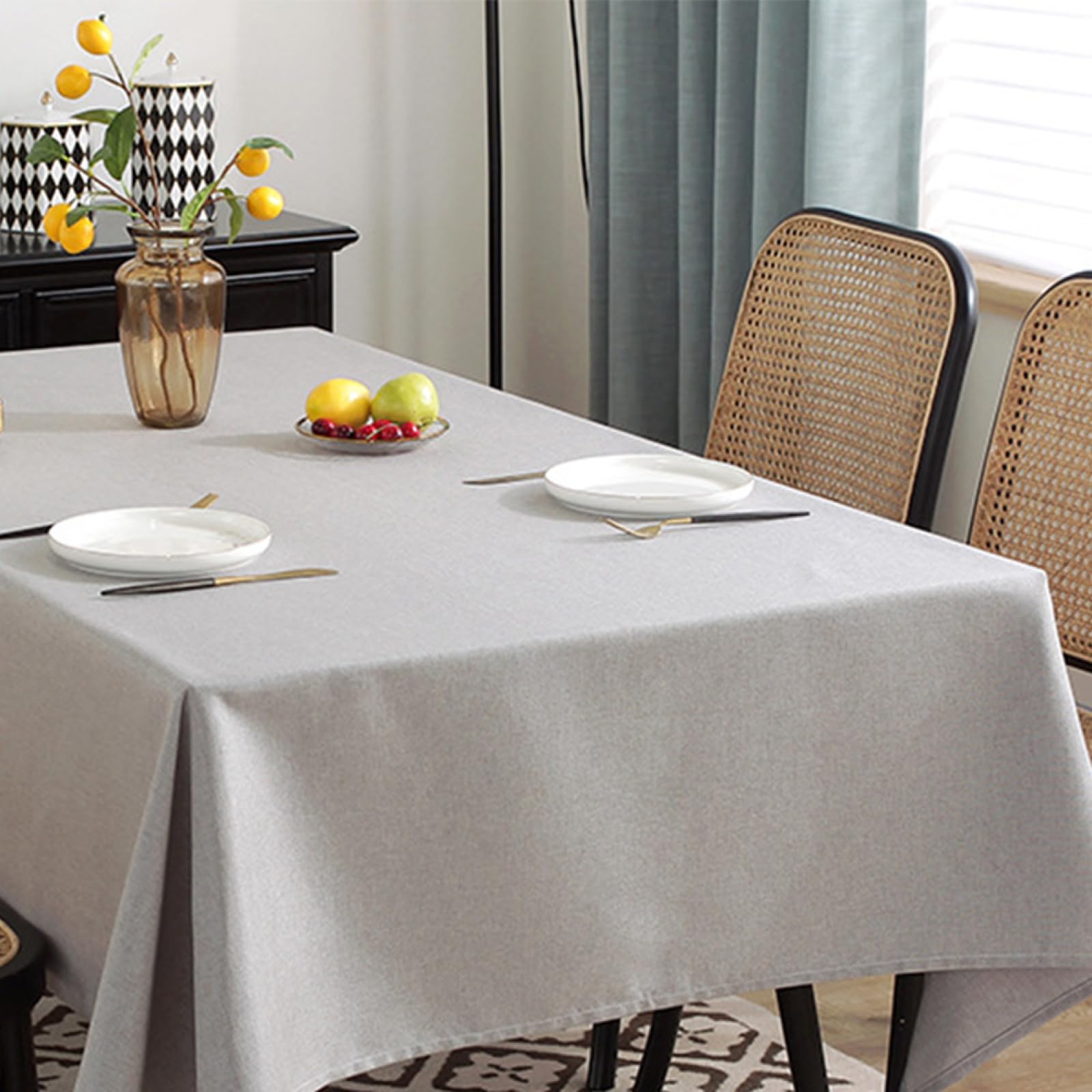 Nappe coton et lin imperméable 60x60cm pour housse de table lavable