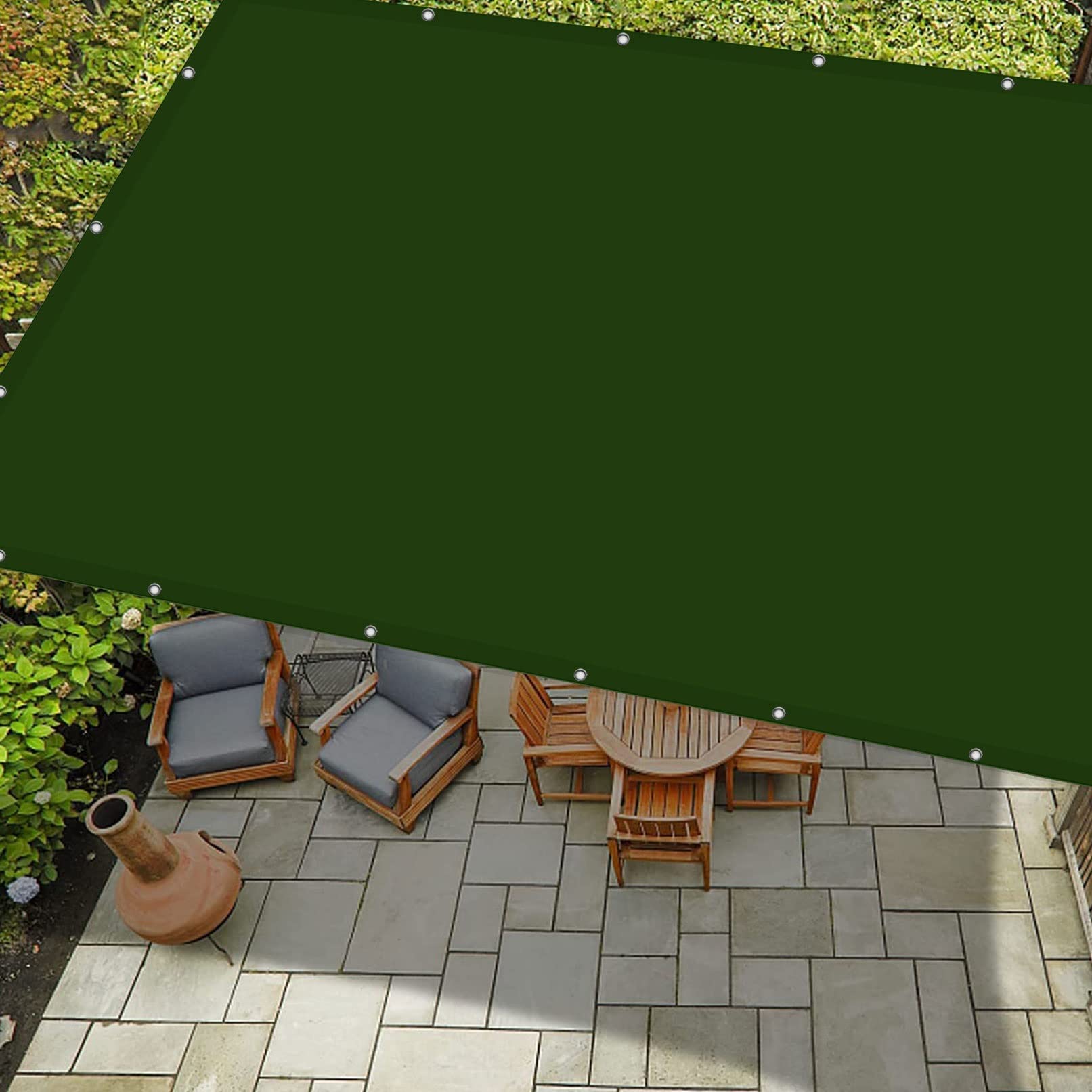 Voile d'ombrage anti-UV à 98 % et étanche pour une terrasse protégée