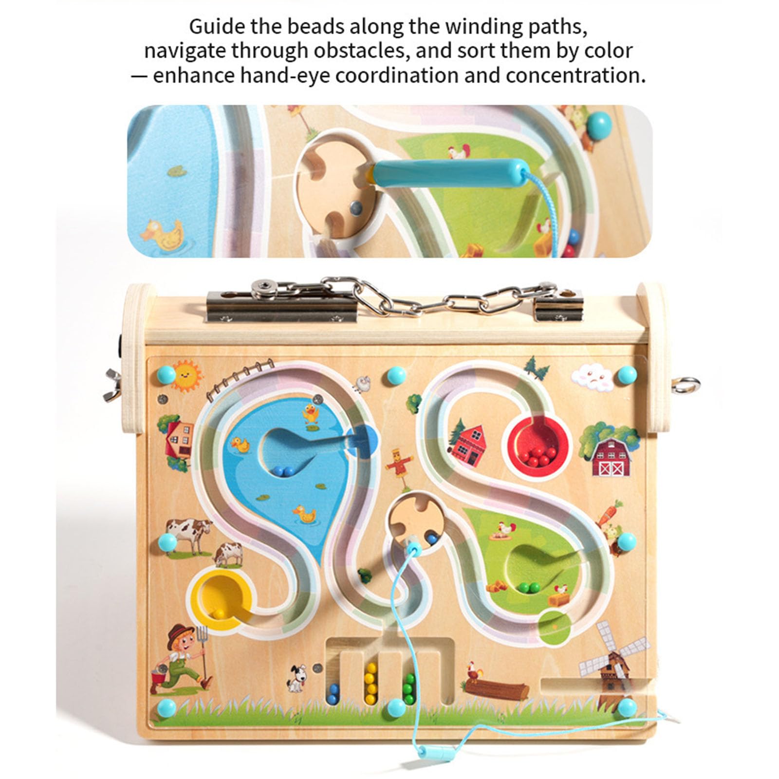 Hölzernes Sensorpanel mit leuchtenden Tasten und Bedienelementen für kognitives Wachstum Elektrisches Spielzeug aus Holz zum Wechseln