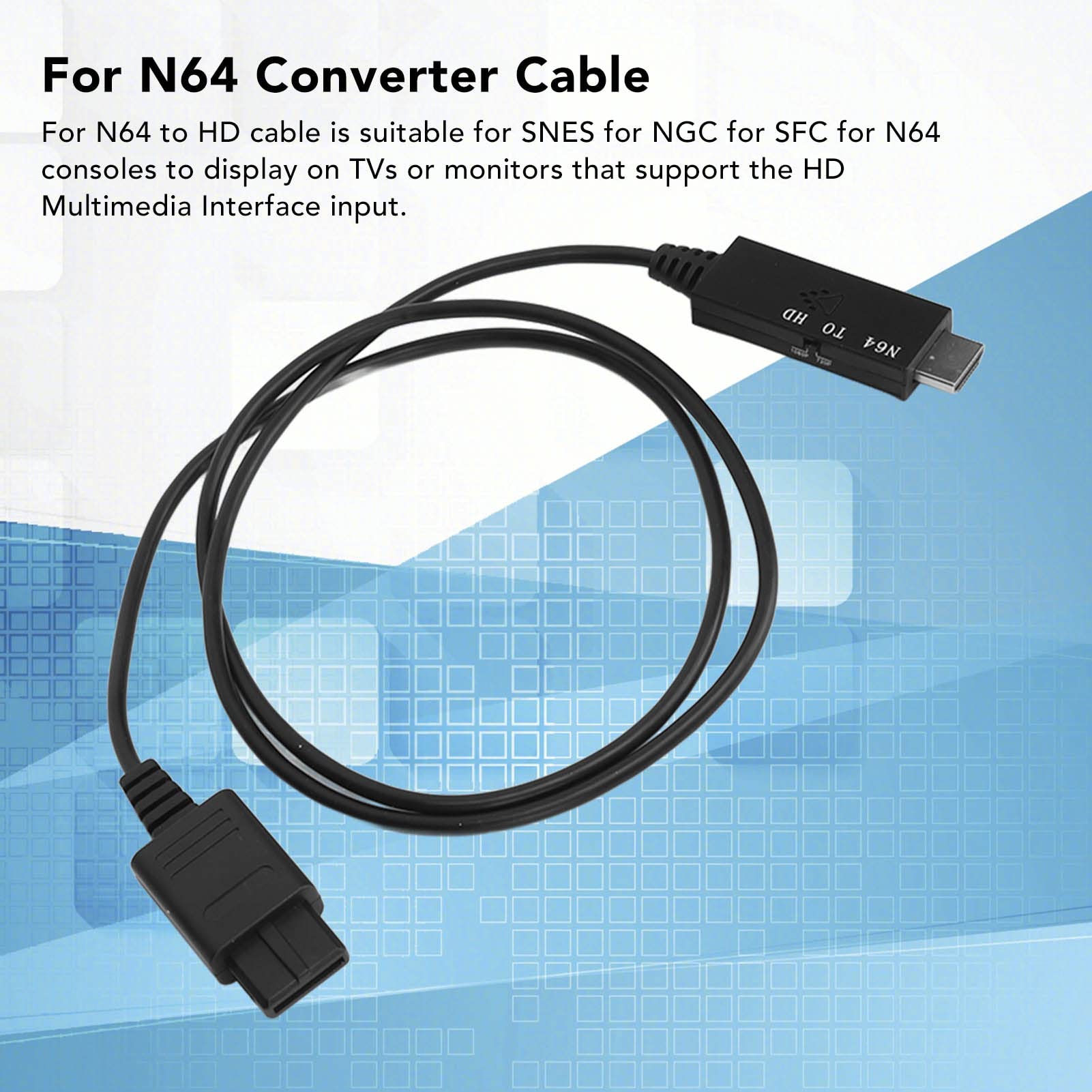 Convertidor N64 a HDMI, Cable de Enlace de Adaptador HDMI, Compatible con N64/para SNES/para NGC/para SFC a HDMI, Plug and Play, para Consola de Juegos, Accesorios N64
