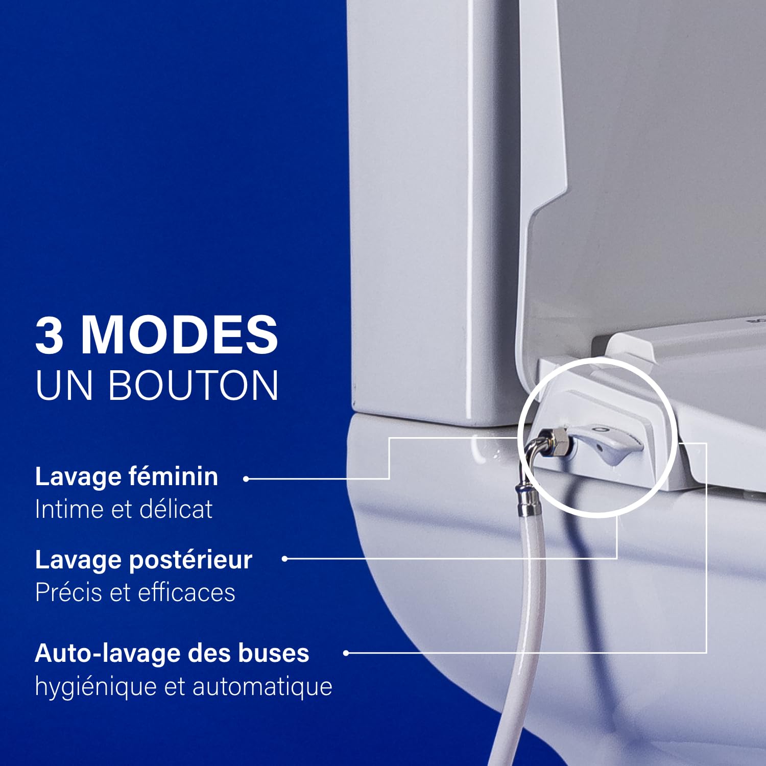BOKU - Abattant Japonais - Avec Filtre Hydro - Hygiénique, Ecologique et Economique - Lavage par Jets Avant & Arrière - Marque Française, Technologie Brevetée - Forme Ovale (O)