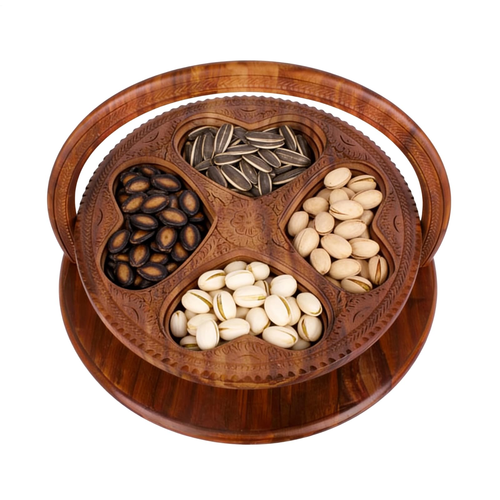 Cesto della Frutta Pieghevole Realizzato in Legno Per Dolci e Snack | Cesto Decorativo della Frutta Secca Per Snack Casa Cucina Soggiorno Camera Da Studio Appartamento Ufficio Tavolo Da Pranzo