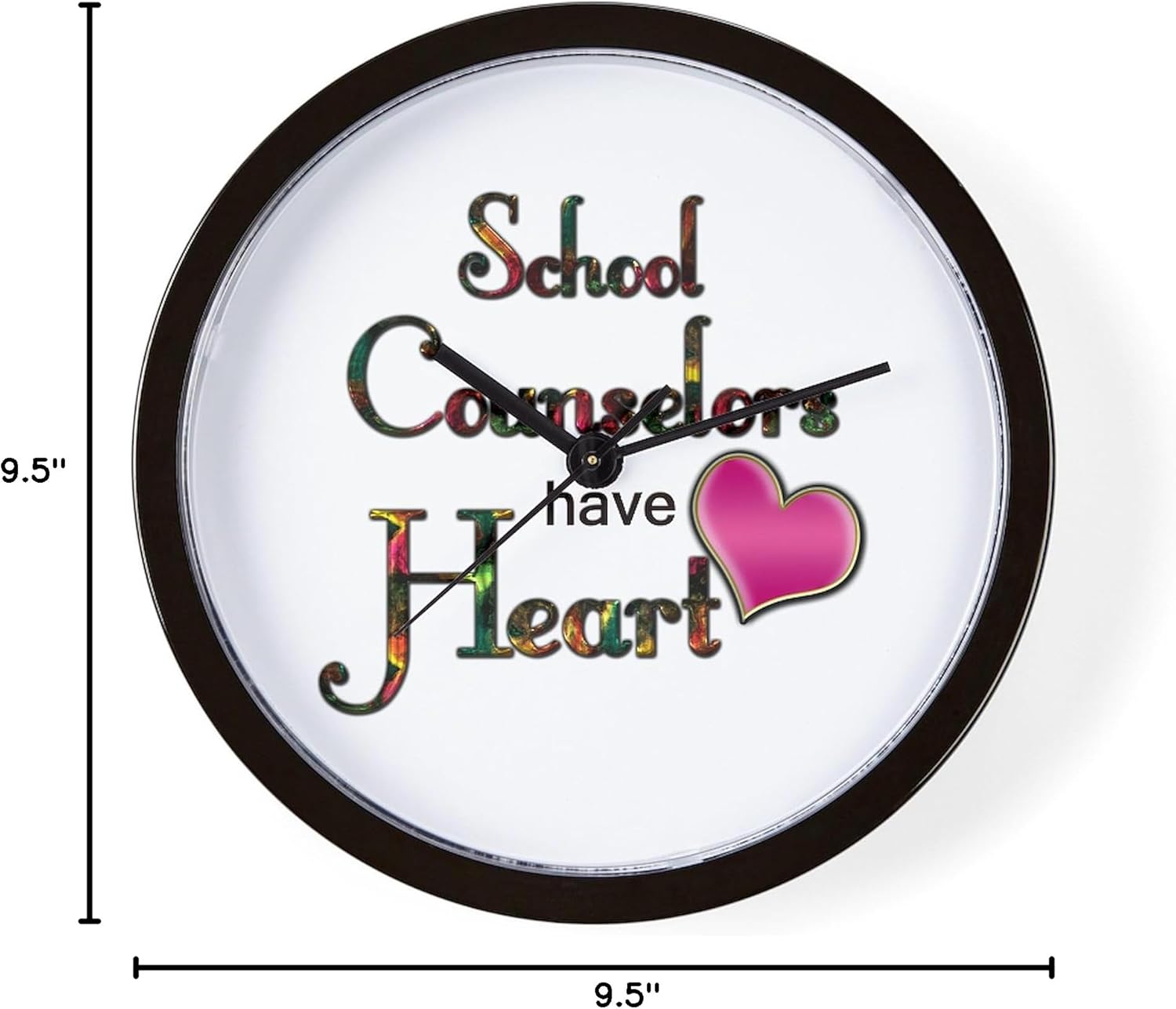 CafePress Teachers Have Heart Counselors 10" Wall Clock for Livingroom, Kitchen, or Office